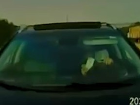 Alleged distracted driving leads to a rear-end collision captured on dashcams in a video posted by OPP Highway Safety Division. Charges are pending on this driver, a 19-year old from Mississauga.