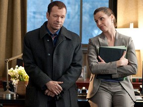 Donnie Wahlberg and Bridget Moynahan in a scene from Blue Bloods.