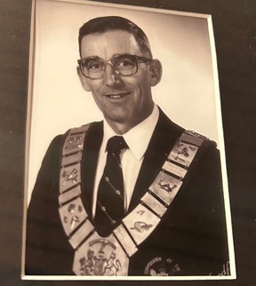 A portrait of Gerald Shortt, taken when he was warden in 1990, which hangs in the wall at the Grey County administration building. (Grey County photo)
