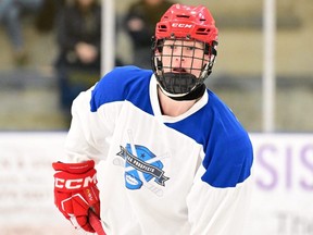 Chatham-Kent Cyclones left-winger Nash Jacobs is a Saginaw Spirit eighth-round pick in the 2024 Ontario Hockey League draft. (Dan Hickling/OHL Images)