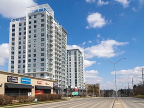 Alto Towers, just east of Wonderland Road on Fanshawe Park Road, in London is shown on Thursday March 28, 2024. (Mike Hensen/The London Free Press)