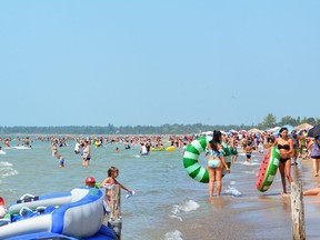 A busy Sauble Beach shown in this file photo.