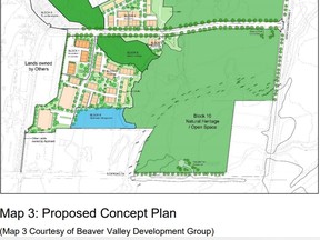Beaver Valley Development Group's concept plan for lands below the ski hill at the former Talisman Mountain Resort. (Grey County planning report screen shot.)