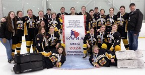 Mitchell U18 girls hockey team