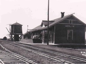 The Lake Erie & Detroit River Railway station in Merlin