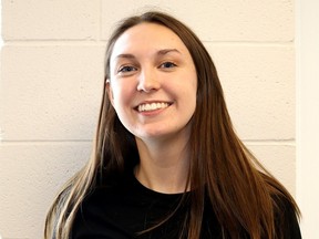 Grade 12 Chatham Christian School student Megan Devries is the winner of the youth entrepreneur of the year award from the Chatham-Kent Chamber of Commerce. (Ellwood Shreve/Chatham Daily News)
