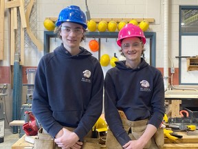 St. Anne's students Daniel Wareing, left, and Brendan Hickey