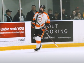 Parker Vaughan of the AAA U16 Elgin-Middlesex Canucks. (Screengrab/OHL)