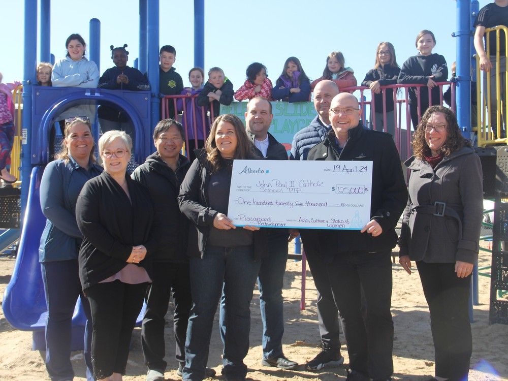 St. John Paul II Catholic School celebrates CFEP grant for playground ...