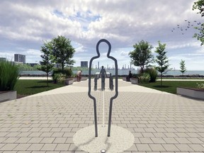 Image shows a plaza is proposed for the Missing Worker Memorial site in Sarnia's Centennial Park. (Supplied)