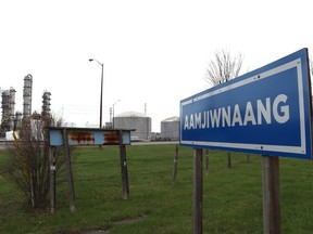 Five buildings on Aamjiwnaang First Nation in Sarnia were closed for the second day in a row on Wednesday, April 17, 2024, after community members reported headaches, nausea and dizziness on Tuesday that officials attribute to high benzene levels. (Sarnia Observer file photo)