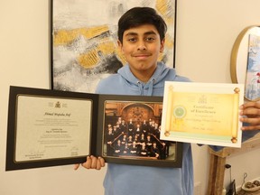 Ahmed Arif, 12, a Grade 7 pupil at Errol Village public school in Plympton-Wyoming, served in March as a page at the Ontario legislature in Toronto.