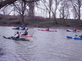 Paddlers compete in the 2022 Sydenham River Canoe and Kayak Race, co-sponsored by the St. Clair Region Conservation Authority (SCRCA) and Foundation (SCRCF). The 2024 race is scheduled for Sunday, April 28, 2024. (Submitted)
