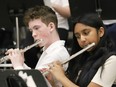 Members of the MacLeod Mustangs concert band perform in the school concert band category at the Sudbury Music Festival, formerly the Kiwanis Music Festival of Sudbury