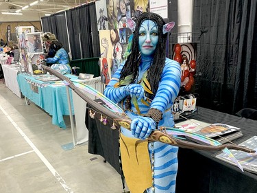 Straight out of Avatar, Candy Brown looks like she might call Pandora home, but the Hamilton-based artist was at the 2024 Northern Ontario Expo at the McIntyre Arena on Saturday. THOMAS PERRY/THE DAILY PRESS