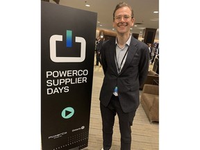 Andreas Gross, a spokesperson for PowerCo, said the company's supplier day event held Wednesday in Toronto "is the start of the journey for the supply chain" for the company's EV battery plant being built in St. Thomas. Photo taken in Toronto on Wednesday, April 10, 2024. (Norman De Bono/The London Free Press)