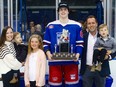 Ethan Belchetz is expected to be selected early on Friday night when the Ontario Hockey League opens its 2024 Priority Selection Draft. Here hes pictured with the OHL Cup's Most Valuable Player award after leading his Oakville Rangers to a championship in the under-16 triple-A showcase tournament. Sam Hossack/OHL Images