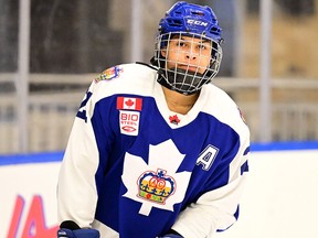 Mississauga's Pierce Mbuyi is touted as a smart competitive winger. The Owen Sound Attack selected Mbuyi from the Toronto Marlboros program with the seventh-overall pick in Friday night's Ontario Hockey League draft. Dan Hickling/OHL Images