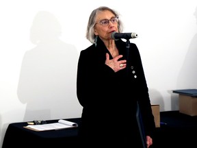 Owen Sound's Elizabeth (Liz) Zetlin is honoured with the Lifetime Achievement Award at the the Owen Sound Arts, Culture and Volunteer Awards Sunday afternoon inside the Tom Thomson Art Gallery. Greg Cowan/The Sun Times