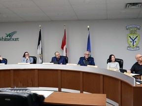 During their April 8 meeting (l-r), Whitecourt councillors Derek Schlosser, Serena Lapointe, Mayor Tom Pickard, Bill McAree, Tara Baker and Paul Chauvet finalized the 2024 town budget. The budget totals $100.4 million, a substantial increase from projected expenditures of $52.1 million under the 2023 budget.