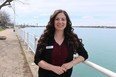 Rachel Veilleux, manager for external relations and growth in Ontario for the non-profit organization Women Building Futures, stands at the St. Clair River waterfront in Sarnia. The Alberta-based organization recently expanded into Ontario.