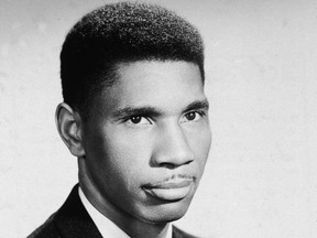 A studio portrait of American civil rights activist Medgar Evers (1925-1963) in the early 1960s.