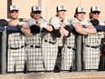 The Chatham-Kent Barnstormers watch from the dugout during an exhibition game against a Western Counties Baseball Association select team at Fergie Jenkins Field at Rotary Park in Chatham, Ont., on Friday, May 10, 2024. Mark Malone/Chatham Daily News/Postmedia Network