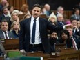 Leader of the Conservative Party Pierre Poilievre rises in response to the Speaker of the House of Commons during question period, Tuesday, April 30, 2024 in Ottawa. (THE CANADIAN PRESS/Adrian Wyld)