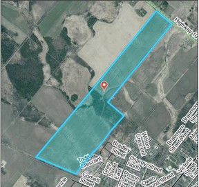 Nearly 400 homes are part of subdivision approval granted by Grey County council for Dundalk on Thursday, May 9, 2024 in Owen Sound. Once the meeting minutes are approved, the decision will be final. (Screenshot of planning report aerial view)