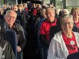 Sixty Durham residents took a bus to Queen's Park Wednesday to show support from the Save the Durham Hospital committee and its fight to keep 10 in-patient beds at the Durham hospital. Photo from Save the Durham Hospital