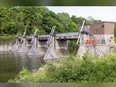 Springbank Dam on the Thames River is shown on May 20, 2024. (Derek Ruttan /The London Free Press)