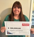 Sharon Jones of Capreol won a $100,000 top prize playing Instant Jazzy Riches.