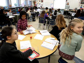 A Grade 6 class is shown in this Postmedia photo from November 2023.