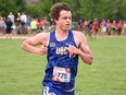 UBC Thunderbirds' Andrew Davies of Sarnia, Ont., wins a bronze medal in the men's 5,000 metres at the NAIA outdoor track and field championships in Marion, Ind., on May 24, 2024. (UBC Athletics)
