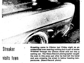 Streaker in Huron County, 1974