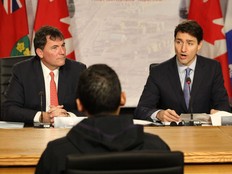 Dominic LeBlanc, pictured alongside Prime Minister Justin Trudeau