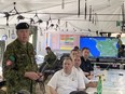 Col. Chris Brown of 31 Canadian Brigade Group speaks in Blyth during a military training exercise held throughout Huron and Bruce counties over the May 3-5 weekend. The exercise saw 800 reservists respond to a mock extreme heat scenario.