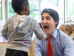 Justin Trudeau at child-care announcement