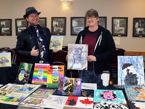 Cherhill author Chance Hansen, left, and illustrator Pascha Hansen were at the April Showers Market in Mayerthorpe with their books and artwork. The Mayerthorpe Legion hosted the market on Friday, April 26 and Saturday, April 27, ahead of Mother's Day.
