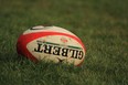 rugby ball on field