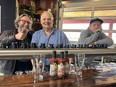 Keith Scrimgeour of Refined Fool and Joshua Lines of Top Shelf Canada share bartending secrets with Dave Brown at the Refined Fool