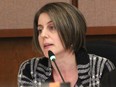 Sarnia community services general manager Stacy Forfar speaks May 6, 2024 in council chambers about changes impacting a city push to include more land in Bright's Grove inside Sarnia's urban boundary.