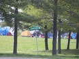 A tent encampment in Sarnia's Rainbow Park is shown here Tuesday, May 7, 2024.