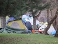 Tents are pictured in Sarnia's Rainbow Park April 9. (Paul Morden/Postmedia Network)