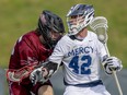 Owen Sound product Brody Caskenette helped the Mercy University men's lacrosse team win a fifth-straight ECC Men's Lacrosse Championship on Saturday afternoon at Mercy Field. Photo supplied by Mercy University.