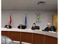 Whitecourt council, including (l-r) Mayor Tom Pickard and councillors Bill McAree, Tara Baker and Paul Chauvet, voted to approve a development permit for a Culture and Events Centre. The facility would consist of an Arts, Culture and Convention Centre, new library and town office by Festival Park.