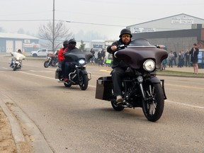 Bikers took off from Al's Sports Quest in Whitecourt