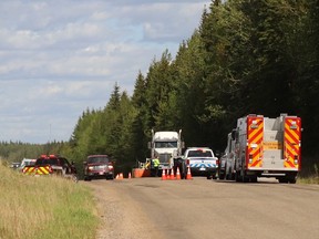 The Whitecourt Fire Department and town enforcement services were on the scene at Township Road 594A (41st Ave. Whitecourt) in response to a wildfire on Friday afternoon.