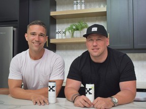 Matt Stirling, left, and Mike Pullam are the co-founders of London-based energy drink company Exponent Energy. (Free Press file photo)