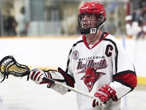 Wallaceburg Red Devils' Kaelen Smith (9) plays against the Point Edward Pacers at Wallaceburg Memorial Arena in Wallaceburg, Ont., on Wednesday, June 5, 2024. Mark Malone/Chatham Daily News/Postmedia Network